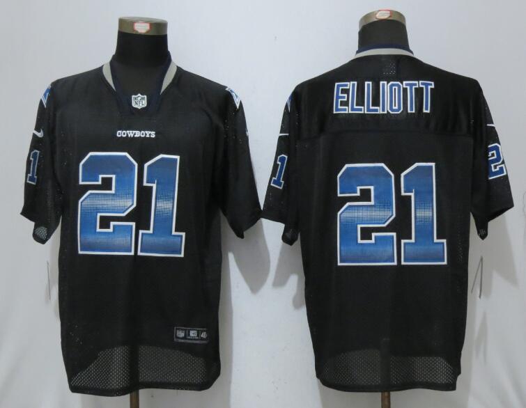 Nike Cowboys 21 Ezekiel Elliott Black Men's Pro Line Fashion Strobe Elite Jersey Nike Cowboys 21 Ezekiel Elliott Black Men's Pro Line Fashion Strobe Elite Jersey