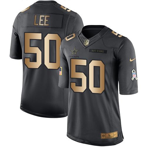Nike Cowboys #50 Sean Lee Black Men's Stitched NFL Limited Gold Salute To Service Jersey Nike Cowboys #50 Sean Lee Black Men's Stitched NFL Limited Gold Salute To Service Jersey