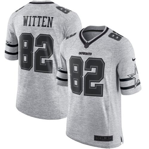 Nike Cowboys #82 Jason Witten Gray Men's Stitched NFL Limited Gridiron Gray II Jersey Nike Cowboys #82 Jason Witten Gray Men's Stitched NFL Limited Gridiron Gray II Jersey