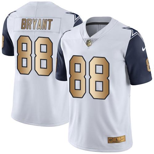 Nike Cowboys #88 Dez Bryant White Men's Stitched NFL Limited Gold Rush Jersey Nike Cowboys #88 Dez Bryant White Men's Stitched NFL Limited Gold Rush Jersey