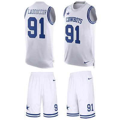Nike Cowboys #91 L. P. Ladouceur White Men's Stitched NFL Limited Tank Top Suit Jersey Nike Cowboys #91 L. P. Ladouceur White Men's Stitched NFL Limited Tank Top Suit Jersey