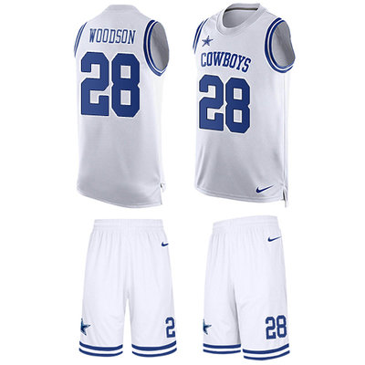 Nike Cowboys #28 Darren Woodson White Men's Stitched NFL Limited Tank Top Suit Jersey Nike Cowboys #28 Darren Woodson White Men's Stitched NFL Limited Tank Top Suit Jersey