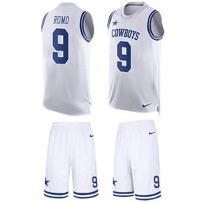 Nike Cowboys #9 Tony Romo White Men's Stitched NFL Limited Tank Top Suit Jersey Nike Cowboys #9 Tony Romo White Men's Stitched NFL Limited Tank Top Suit Jersey