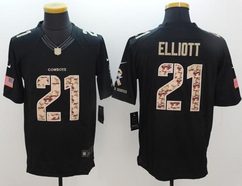 Nike Cowboys #21 Ezekiel Elliott Black Men's Stitched NFL Limited Salute To Service Jersey Nike Cowboys #21 Ezekiel Elliott Black Men's Stitched NFL Limited Salute To Service Jersey