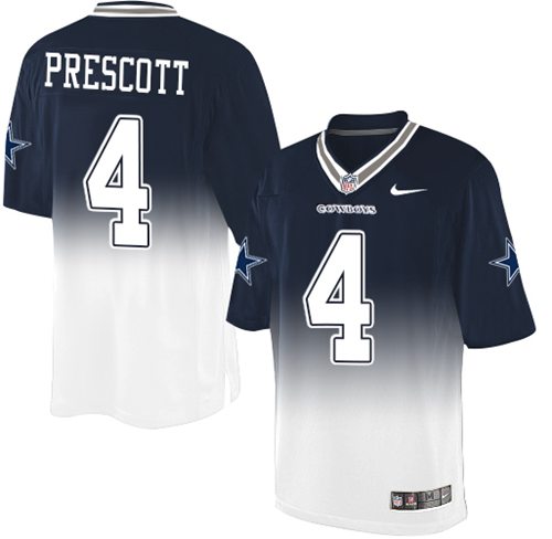 Nike Cowboys #4 Dak Prescott Navy Blue White Men's Stitched NFL Elite Fadeaway Fashion Jersey Nike Cowboys #4 Dak Prescott Navy Blue White Men's Stitched NFL Elite Fadeaway Fashion Jersey
