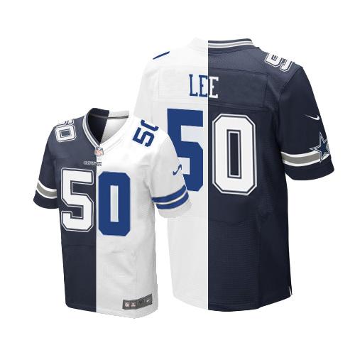 Nike Cowboys #50 Sean Lee Navy Blue White Men's Stitched NFL Elite Split Jersey Nike Cowboys #50 Sean Lee Navy Blue White Men's Stitched NFL Elite Split Jersey