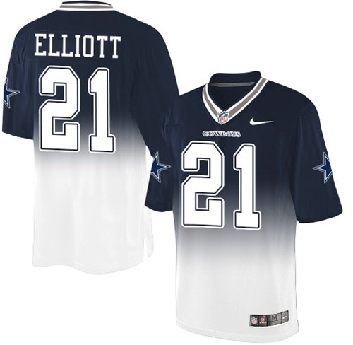 Nike Cowboys #21 Ezekiel Elliott Navy Blue White Men's Stitched NFL Elite Fadeaway Fashion Jersey Nike Cowboys #21 Ezekiel Elliott Navy Blue White Men's Stitched NFL Elite Fadeaway Fashion Jersey