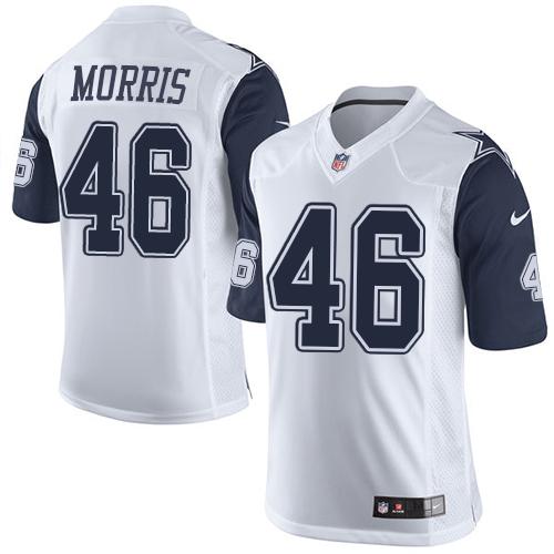 Nike Cowboys #46 Alfred Morris White Men's Stitched NFL Elite Rush Jersey Nike Cowboys #46 Alfred Morris White Men's Stitched NFL Elite Rush Jersey