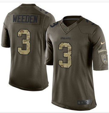 Nike Dallas Cowboys #3 Brandon Weeden Green Men's Stitched NFL Limited Jersey Nike Dallas Cowboys #3 Brandon Weeden Green Men's Stitched NFL Limited Jersey