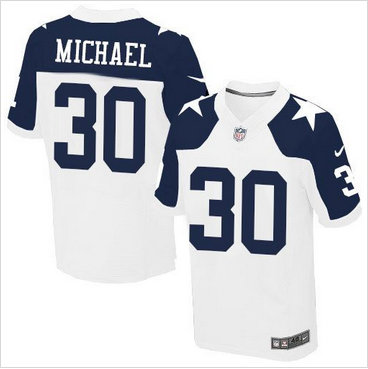 Nike Dallas Cowboys #30 Christine Michael White Thanksgiving Throwback Men's Stitched NFL Elite Jersey