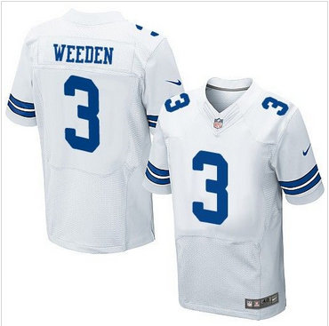 Nike Dallas Cowboys #3 Brandon Weeden White Men's Stitched NFL Elite Jersey Nike Dallas Cowboys #3 Brandon Weeden White Men's Stitched NFL Elite Jersey