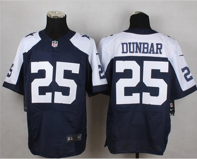 New Dallas Cowboys #25 Dunbar Blue Thanksgiving Throwback Men's Stitched NFL Elite Jersey