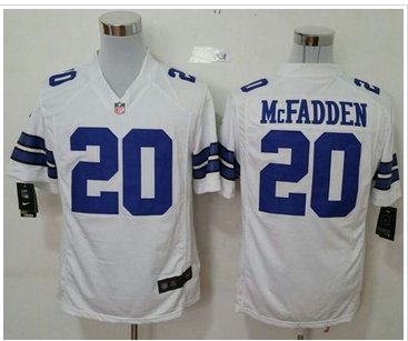 New Dallas Cowboys #20 Darren McFadden White Men's Stitched NFL Game Jersey