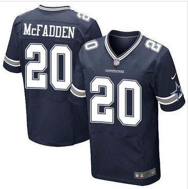 New Dallas Cowboys #20 Darren McFadden Navy Blue Team Color Men's Stitched NFL Elite Jersey