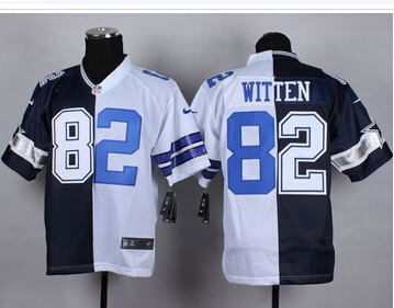 NEW Dallas Cowboys #82 Jason Witten Navy Blue White NFL Elite Split Jersey