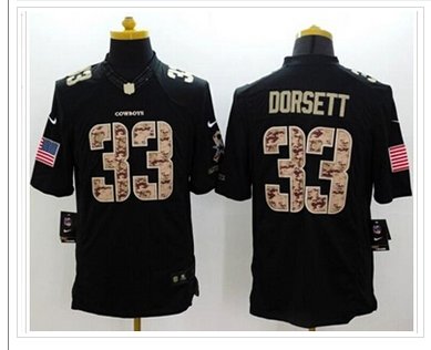 NEW Dallas Cowboys #33 Tony Dorsett Black Salute To Service Jersey