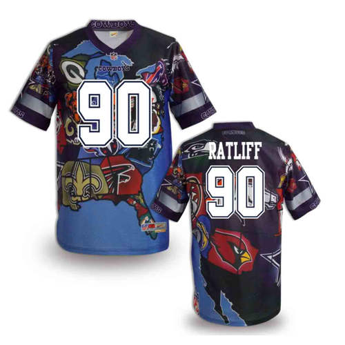 New Dallas Cowboys #90 Demarcus Lawrence Team Color Elite Fanatical Version Jersey