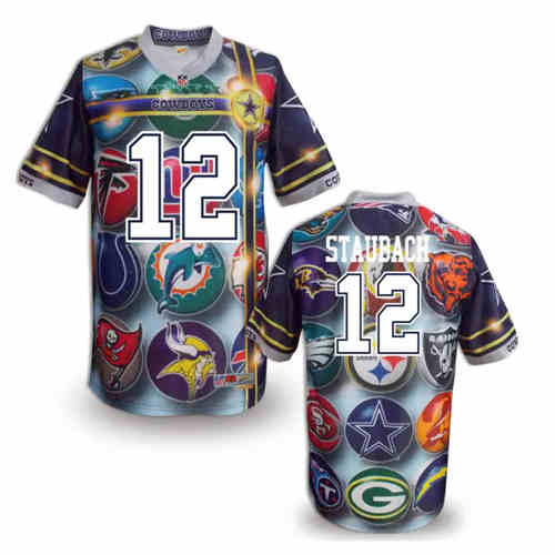 New Dallas Cowboys #12 Roger Staubach Color NFL Elite Fanatical Version Jerseys