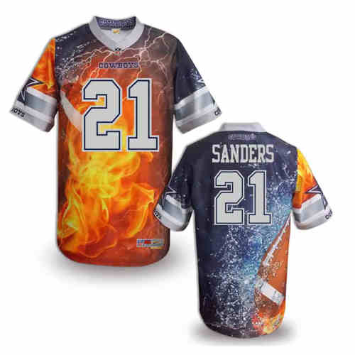 New Dallas Cowboys #21 Deion Sanders Color NFL Elite Fanatical Version Jersey
