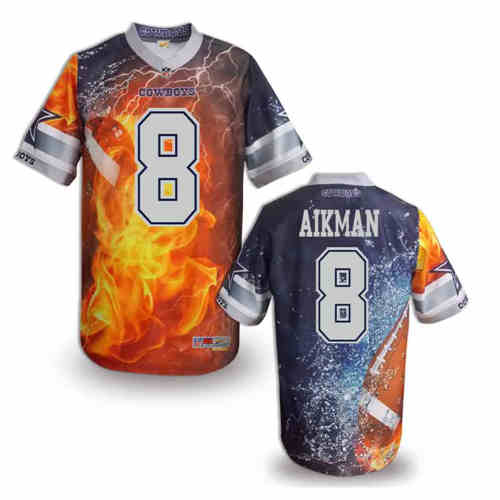 New Dallas Cowboys #8 Troy Aikman Color NFL Elite Fanatical Version Jersey
