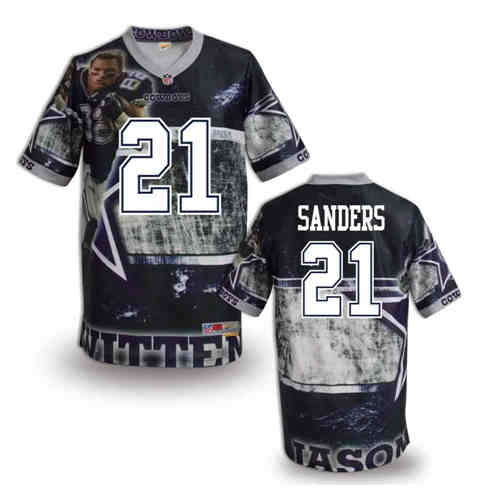 New Dallas Cowboys #21 Deion Sanders Color Elite Fanatical Version Jerseys