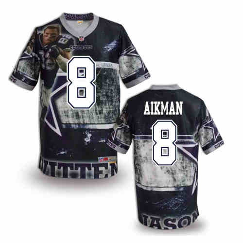 New Dallas Cowboys #8 Troy Aikman Color Elite Fanatical Version Jerseys