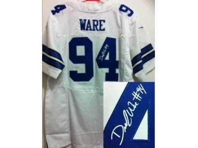 NEW Dallas Cowboys #94 DeMarcus Ware white jerseys(Elite signature)