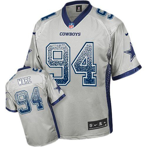 NEW Dallas Cowboys #94 DeMarcus Ware Grey Stitched NFL Elite Drift Fashion Jersey