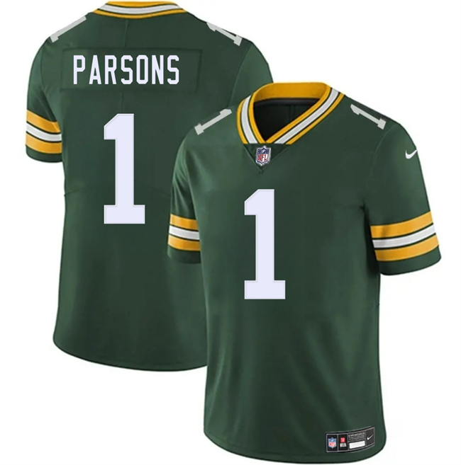 Men's Green Bay Packers #1 Micah Parsons Green 2025 Vapor Untouchable Limited Stitched Football Jersey Men's Green Bay Packers #1 Micah Parsons Green 2025 Vapor Untouchable Limited Stitched Football Jersey