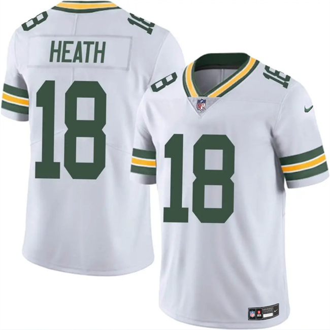 Men's Green Bay Packers #18 Malik Heath White Vapor Untouchable Limited Stitched Jersey Men's Green Bay Packers #18 Malik Heath White Vapor Untouchable Limited Stitched Jersey
