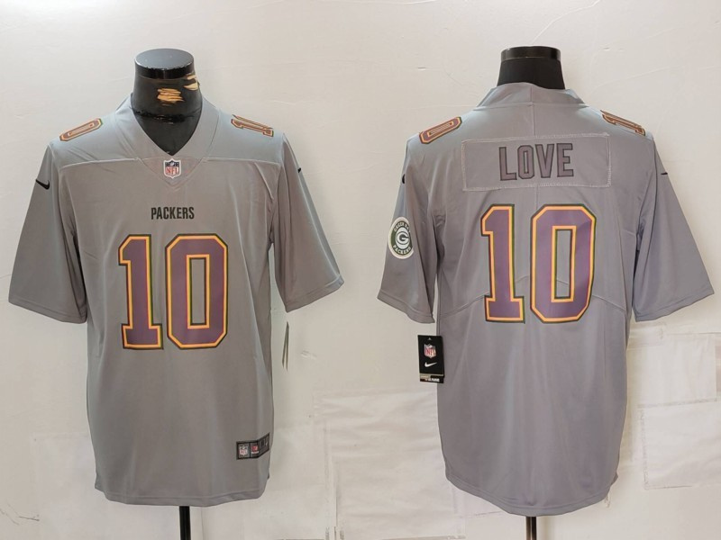 Men's Green Bay Packers #10 Jordan Love Grey 2023 F.U.S.E. With Patch Limited Stitched Football Jersey Men's Green Bay Packers #10 Jordan Love Grey 2023 F.U.S.E. With Patch Limited Stitched Football Jersey