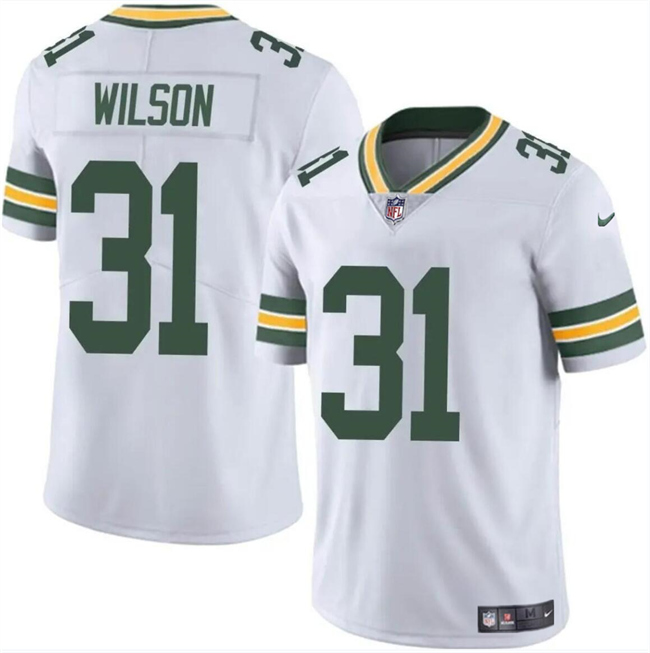 Men's Green Bay Packers #31 Emanuel Wilson White Vapor Limited Stitched Football Jersey Men's Green Bay Packers #31 Emanuel Wilson White Vapor Limited Stitched Football Jersey