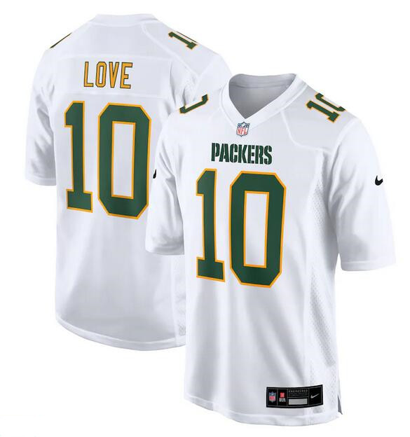 Men's Green Bay Packers #10 Jordan Love White Fashion Stitched Game Jersey Men's Green Bay Packers #10 Jordan Love White Fashion Stitched Game Jersey