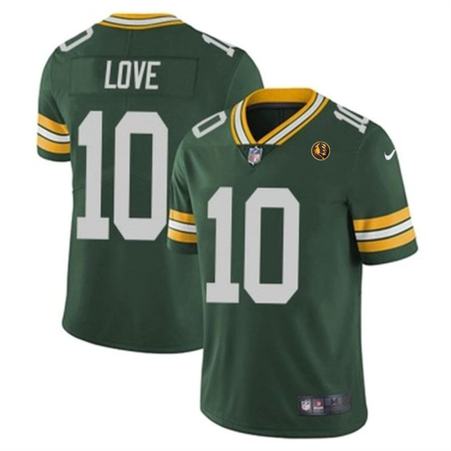 Men's Green Bay Packers #10 Jordan Love Green Vapor Limited Throwback Stitched Football Jersey Men's Green Bay Packers #10 Jordan Love Green Vapor Limited Throwback Stitched Football Jersey