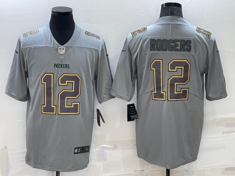 Men's Green Bay Packers #12 Aaron Rodgers Gray Atmosphere Fashion Stitched Jersey Men's Green Bay Packers #12 Aaron Rodgers Gray Atmosphere Fashion Stitched Jersey