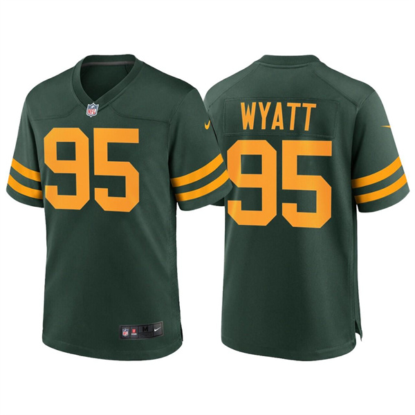 Men's Green Bay Packers #95 Devonte Wyatt Green Stitched Football JerseyS Men's Green Bay Packers #95 Devonte Wyatt Green Stitched Football JerseyS