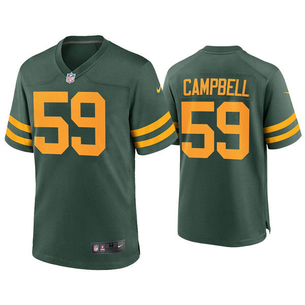 Men's Packers #59 De'Vondre Campbell Alternate Limited Green Jersey Men's Packers #59 De'Vondre Campbell Alternate Limited Green Jersey