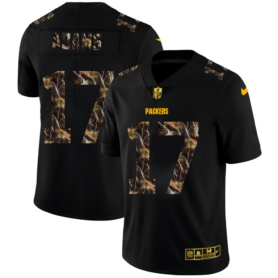 Green Bay Packers #17 Davante Adams Men's Black Nike Flocked Lightning Vapor Limited NFL Jersey Green Bay Packers #17 Davante Adams Men's Black Nike Flocked Lightning Vapor Limited NFL Jersey