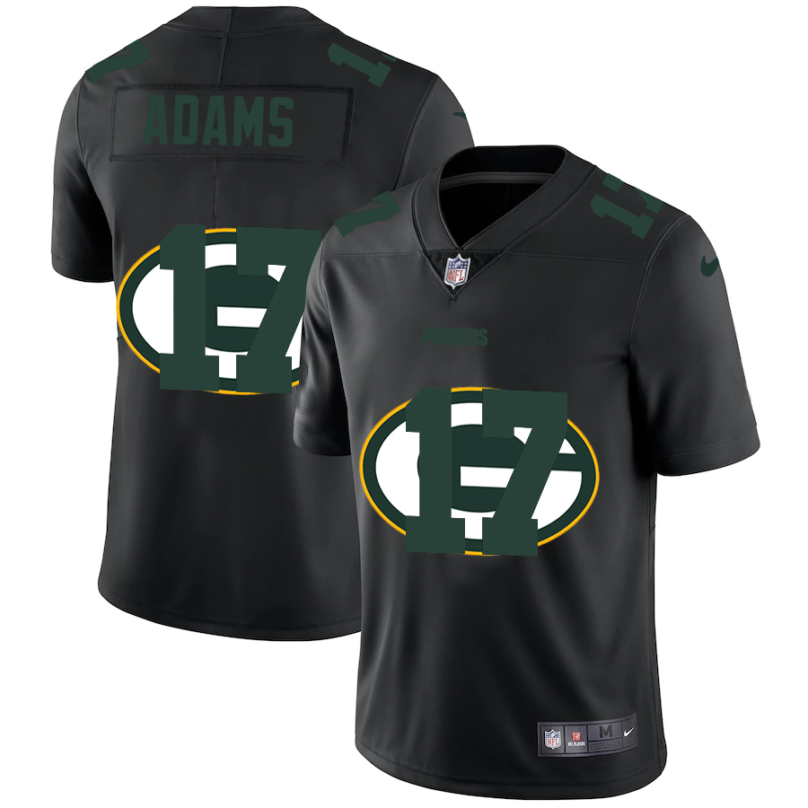 Green Bay Packers #17 Davante Adams Men's Nike Team Logo Dual Overlap Limited NFL Jersey Black Green Bay Packers #17 Davante Adams Men's Nike Team Logo Dual Overlap Limited NFL Jersey Black