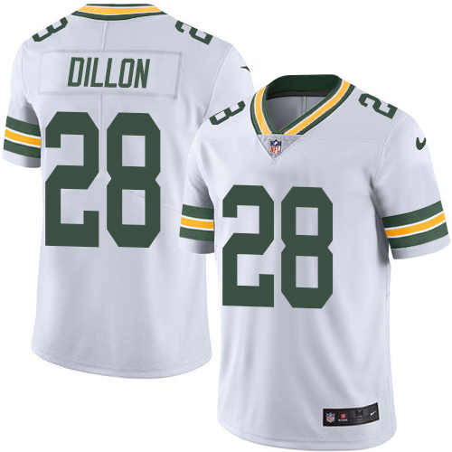 Nike Packers #28 AJ Dillon White Men's Stitched NFL Vapor Untouchable Limited Jersey Nike Packers #28 AJ Dillon White Men's Stitched NFL Vapor Untouchable Limited Jersey