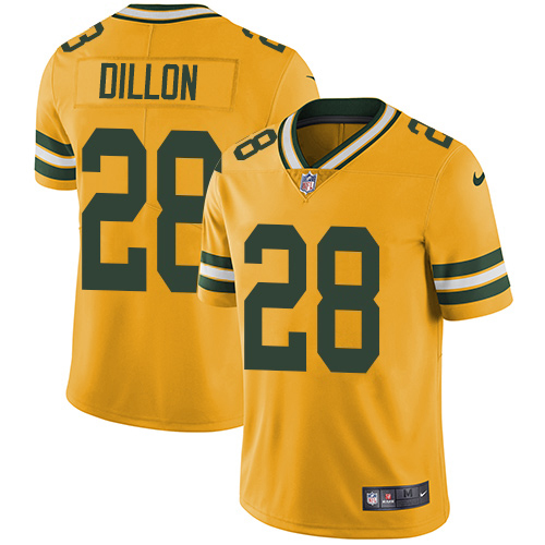 Nike Packers #28 AJ Dillon Yellow Men's Stitched NFL Limited Rush Jersey Nike Packers #28 AJ Dillon Yellow Men's Stitched NFL Limited Rush Jersey