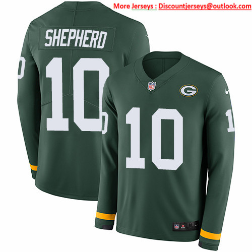 Nike Packers #10 Darrius Shepherd Green Team Color Men's Stitched NFL Limited Therma Long Sleeve Jersey Nike Packers #10 Darrius Shepherd Green Team Color Men's Stitched NFL Limited Therma Long Sleeve Jersey