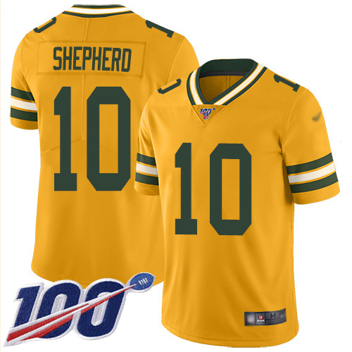 Nike Packers #10 Darrius Shepherd Gold Men's Stitched NFL Limited Inverted Legend 100th Season Jersey Nike Packers #10 Darrius Shepherd Gold Men's Stitched NFL Limited Inverted Legend 100th Season Jersey