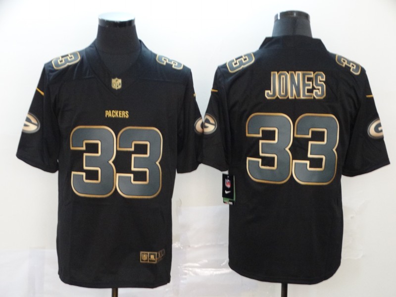 Nike Packers 33 Aaron Jones Black Gold Vapor Untouchable Limited Jersey Nike Packers 33 Aaron Jones Black Gold Vapor Untouchable Limited Jersey