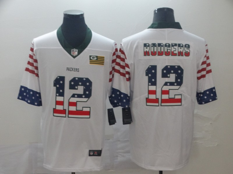 Nike Packers 12 Aaron Rodgers White USA Flag Fashion Limited Jersey Nike Packers 12 Aaron Rodgers White USA Flag Fashion Limited Jersey