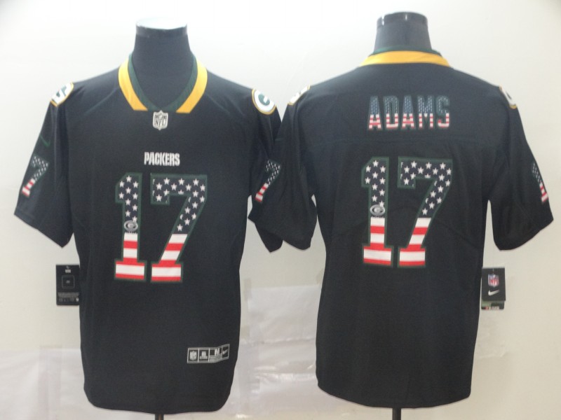 Packers 17 Davante Adams Black USA Flag Fashion Limited Jersey Packers 17 Davante Adams Black USA Flag Fashion Limited Jersey