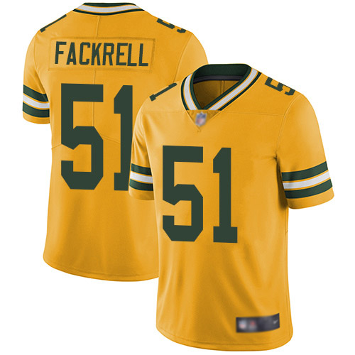 Packers #51 Kyler Fackrell Yellow Men's Stitched Football Limited Rush Jersey Packers #51 Kyler Fackrell Yellow Men's Stitched Football Limited Rush Jersey