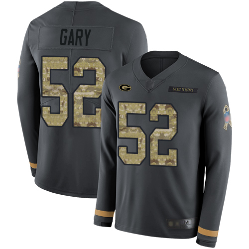 Packers #52 Rashan Gary Anthracite Salute to Service Men's Stitched Football Limited Therma Long Sleeve Jersey Packers #52 Rashan Gary Anthracite Salute to Service Men's Stitched Football Limited Therma Long Sleeve Jersey