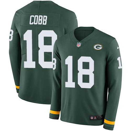 Nike Packers #18 Randall Cobb Green Team Color Men's Stitched NFL Limited Therma Long Sleeve Jersey Nike Packers #18 Randall Cobb Green Team Color Men's Stitched NFL Limited Therma Long Sleeve Jersey