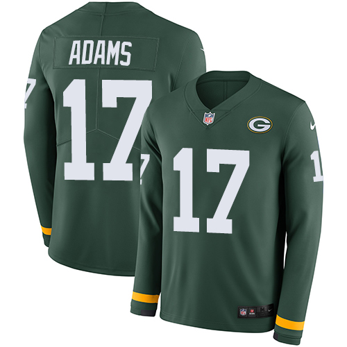 Nike Packers #17 Davante Adams Green Team Color Men's Stitched NFL Limited Therma Long Sleeve Jersey Nike Packers #17 Davante Adams Green Team Color Men's Stitched NFL Limited Therma Long Sleeve Jersey